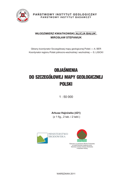 Objaœnienia Do Szczegółowej Mapy Geologicznej Polski