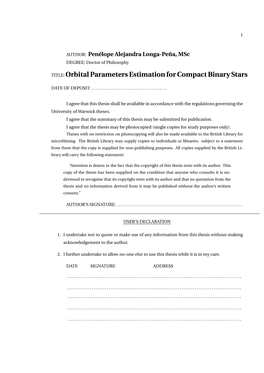 TITLE:Orbital Parameters Estimation for Compact Binary Stars