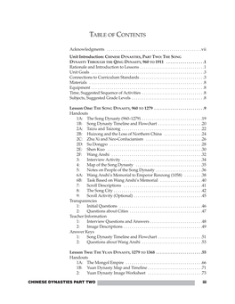 Table of Contents