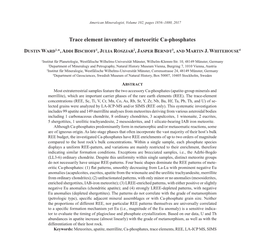 Trace Element Inventory of Meteoritic Ca-Phosphates