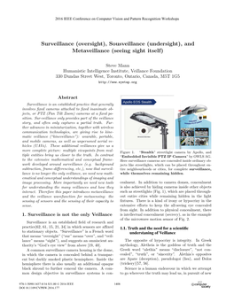 Sousveillance (Undersight), and Metaveillance (Seeing Sight Itself)