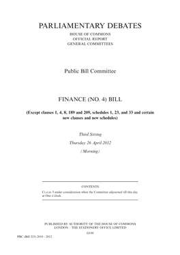 Parliamentary Debates House of Commons Official Report General Committees