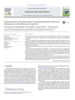 Characterisation and Fractioning of Tectona Grandis Bark in View of Its