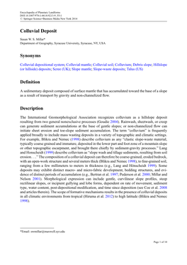 Colluvial Deposit
