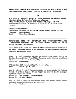 Basin Development and Tectonic History of the Llanos Basin, Eastern Cordillera and Middle Magdalena Valley, Colombia