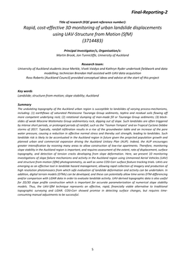 Rapid, Cost-Effective 3D Monitoring of Urban Landslide Displacements Using UAV-Structure from Motion (Sfm) (3714483)