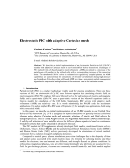 Electrostatic PIC with Adaptive Cartesian Mesh