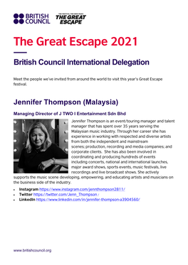 The Great Escape 2021