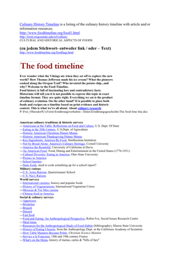The Food Timeline