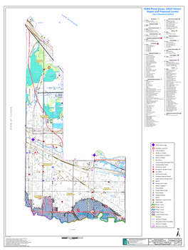 FEMA Flood Zones, USGS Stream Gages and Proposed Levees