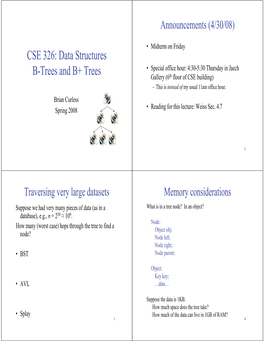 CSE 326: Data Structures B-Trees and B+ Trees