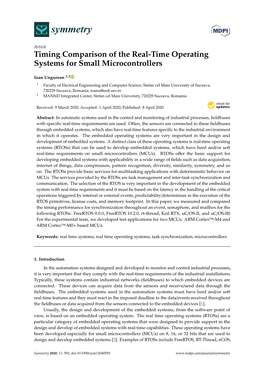 Timing Comparison of the Real-Time Operating Systems for Small Microcontrollers