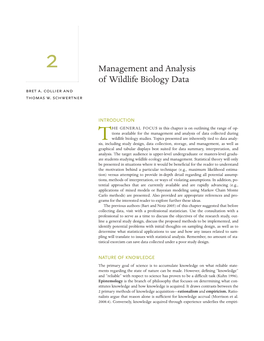 Management and Analysis of Wildlife Biology Data Bret A