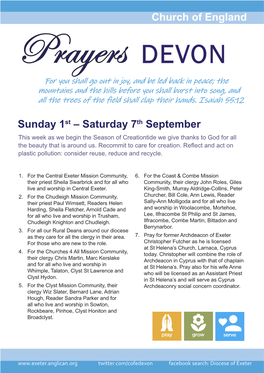 Diocese Prayer Diary September 19