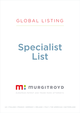 Specialist List