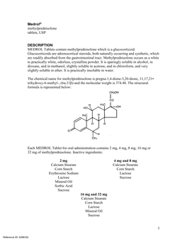 Medrol® Methylprednisolone Tablets, USP