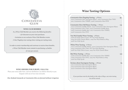 Wine Tasting Options