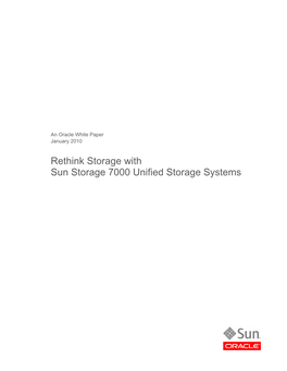 Rethink Storage with Sun Storage 7000 Systems