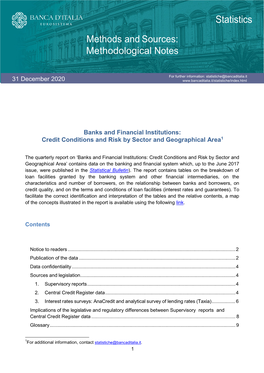 Statistics Methods and Sources: Methodological Notes