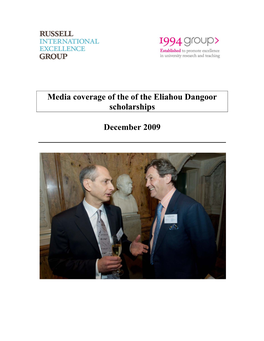 Media Coverage of the of the Eliahou Dangoor Scholarships December