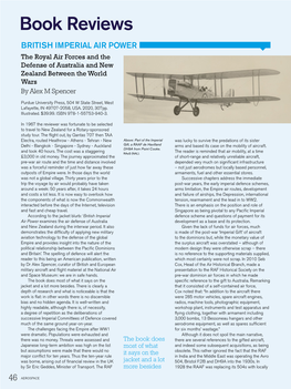 Book Reviews BRITISH IMPERIAL AIR POWER the Royal Air Forces and the Defense of Australia and New Zealand Between the World Wars by Alex M Spencer