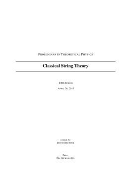 Classical String Theory