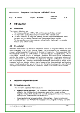 Integrated Ticketing and Tariffs in Krakow