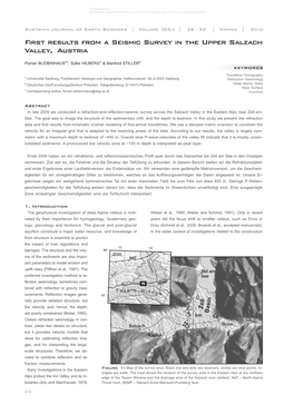 First Results from a Seismic Survey in the Upper Salzach Valley, Austria______