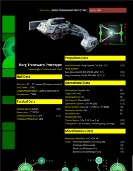 BORG TRANSWARP PROTOTYPE] July 9, 2012