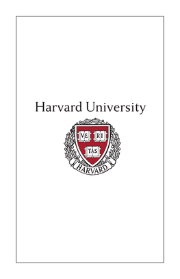 Harvard University Admissions Booklet