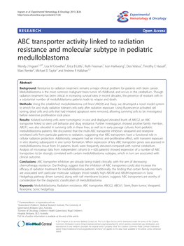 ABC Transporter Activity Linked to Radiation Resistance And