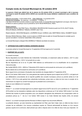 Compte Rendu Du Conseil Municipal Du 05 Septembre 2003