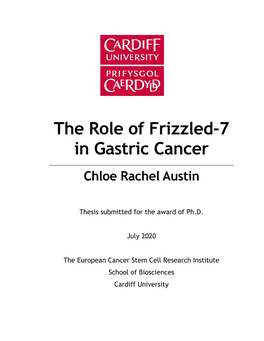 The Role of Frizzled-7 in Gastric Cancer