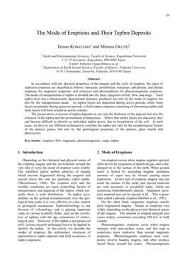 The Mode of Eruptions and Their Tephra Deposits