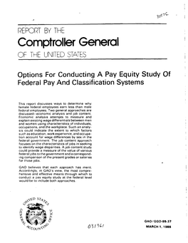 GGD-85-37 Options for Conducting a Pay Equity Study of Federal Pay