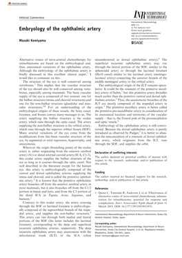 Embryology of the Ophthalmic Artery