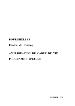 Programme D'étude Amélioration Du Cadre De Vie Bourghelles