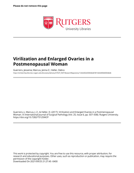 Virilization and Enlarged Ovaries in a Postmenopausal Woman