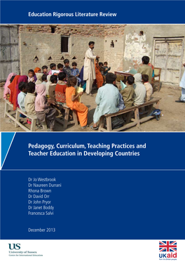 Pedagogy, Curriculum, Teaching Practices and Teacher Education in Developing Countries