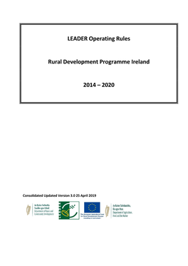 LEADER Operating Rules Rural Development Programme Ireland