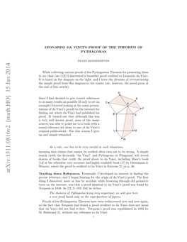 On Leonardo Da Vinci's Proof of the Theorem of Pythagoras