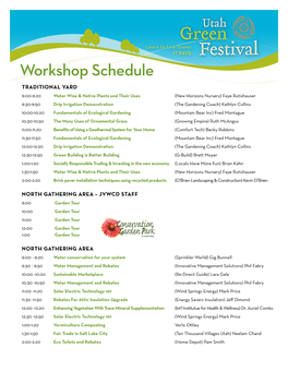 Workshop Schedule