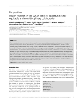 Health Research in the Syrian Conflict