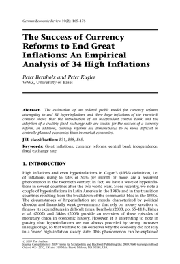 The Success of Currency Reforms to End Great Inflations: an Empirical Analysis of 34 High Inflations