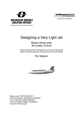 Designing a Very Light Jet