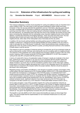 Extension of the Infrastructure for Cycling and Walking City: Donostia–San Sebastián Project: ARCHIMEDES Measure Number: 24
