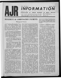 Information Issued by the Association of Jewish Refugees in Great Britain