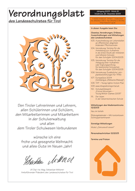 Verordnungsblatt A-6020 Innsbruck · Innrain 1 · Andechshof Tel