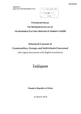 Communities, Groups and Individuals Concerned (48 Original Documents with English Translation)