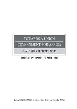 Towards a Union Government for Africa